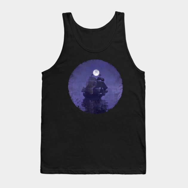 Frigate at night Tank Top by Tarasevi4